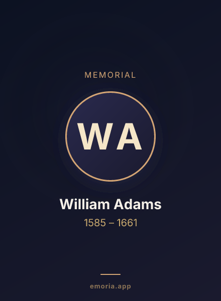 Memorial portrait of William Adams