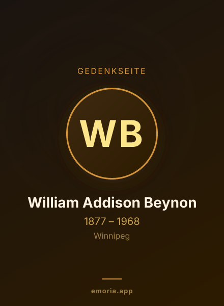 Gedenkportrait von William Addison Beynon