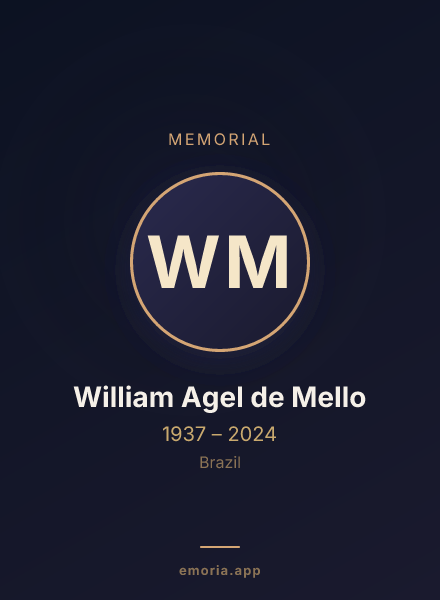 Memorial portrait of William Agel de Mello