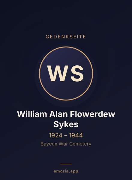 Gedenkportrait von William Alan Flowerdew Sykes