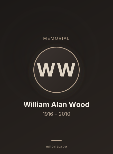 Memorial portrait of William Alan Wood