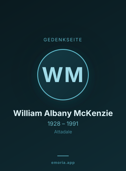 Gedenkportrait von William Albany McKenzie