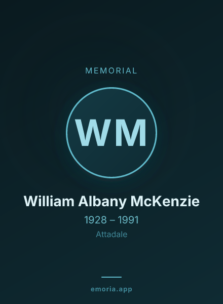 Memorial portrait of William Albany McKenzie