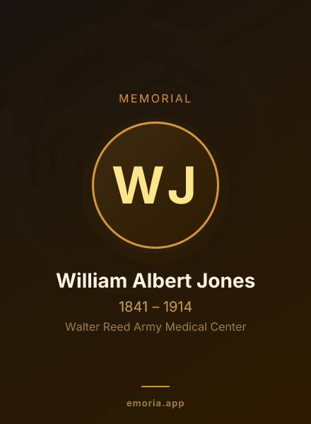 Memorial portrait of William Albert Jones
