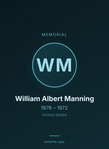 Memorial portrait of William Albert Manning