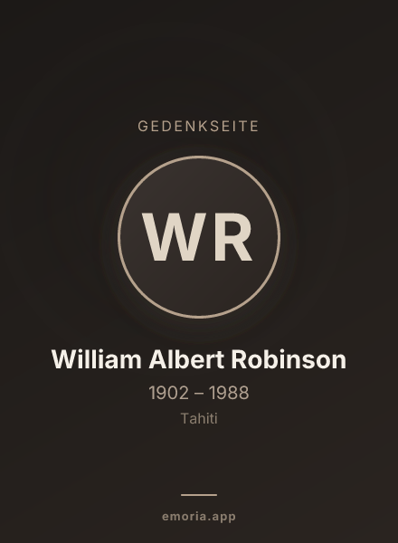 Gedenkportrait von William Albert Robinson
