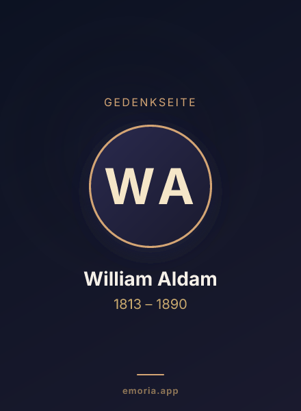 Gedenkportrait von William Aldam