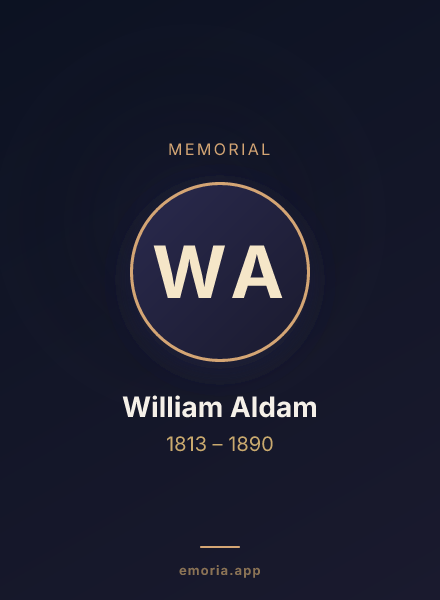 Memorial portrait of William Aldam