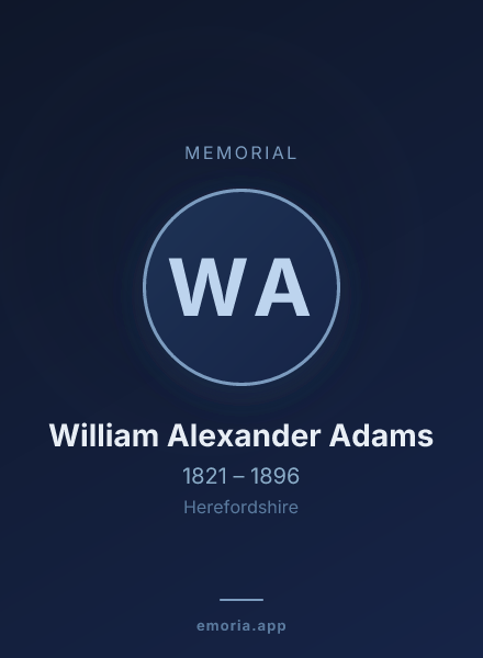 Memorial portrait of William Alexander Adams