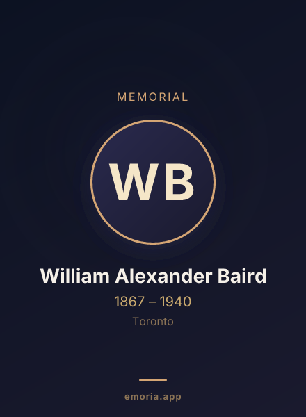Memorial portrait of William Alexander Baird
