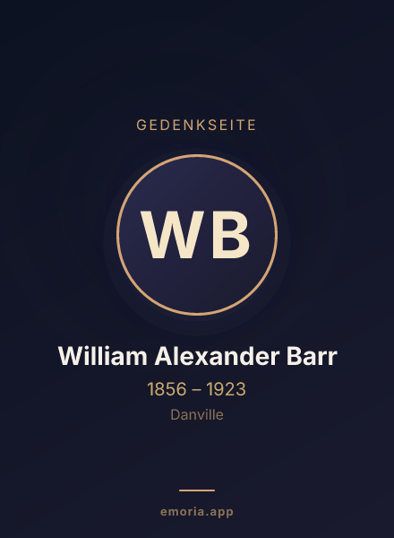 Gedenkportrait von William Alexander Barr