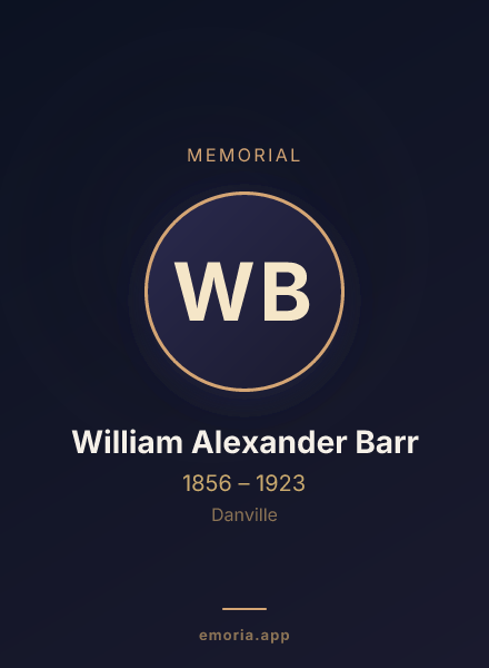 Memorial portrait of William Alexander Barr
