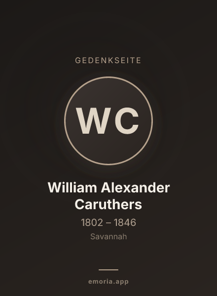 Gedenkportrait von William Alexander Caruthers