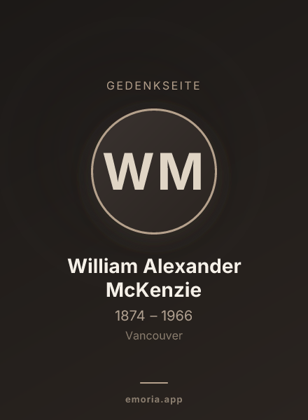 Gedenkportrait von William Alexander McKenzie