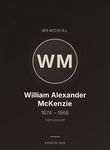 Memorial portrait of William Alexander McKenzie