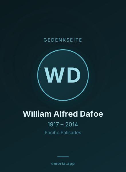 Gedenkportrait von William Alfred Dafoe