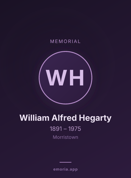 Memorial portrait of William Alfred Hegarty