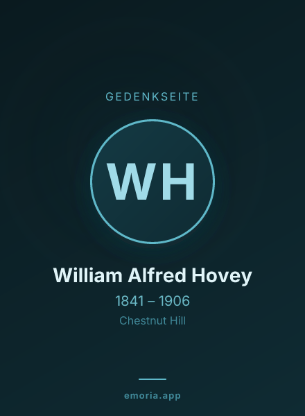 Gedenkportrait von William Alfred Hovey