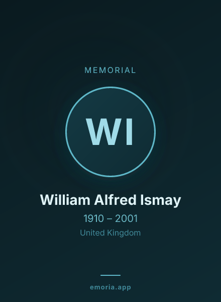 Memorial portrait of William Alfred Ismay