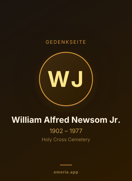 Gedenkportrait von William Alfred Newsom Jr.