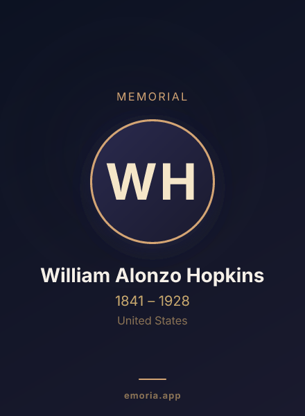 Memorial portrait of William Alonzo Hopkins
