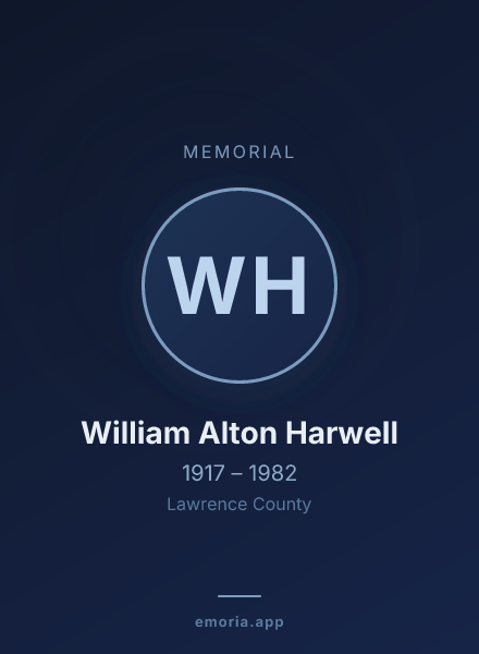 Memorial portrait of William Alton Harwell