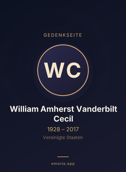 Gedenkportrait von William Amherst Vanderbilt Cecil