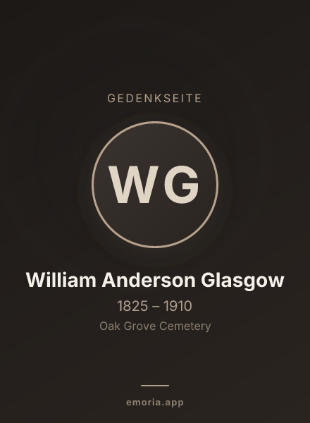 Gedenkportrait von William Anderson Glasgow