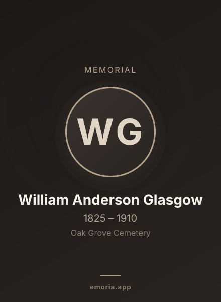 Memorial portrait of William Anderson Glasgow