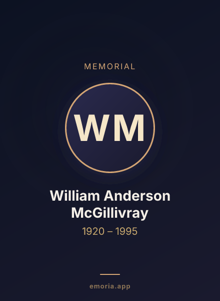 Memorial portrait of William Anderson McGillivray