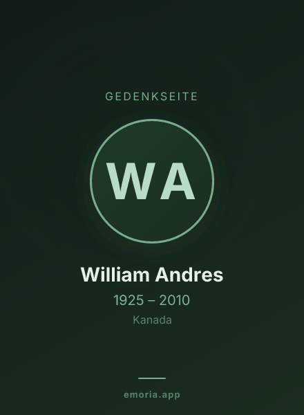 Gedenkportrait von William Andres
