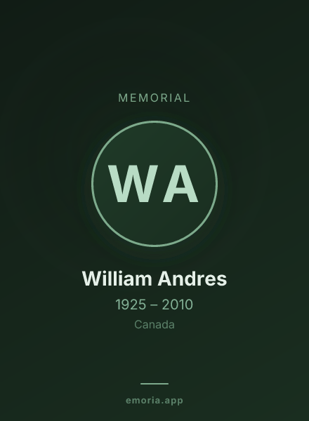 Memorial portrait of William Andres
