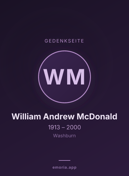 Gedenkportrait von William Andrew McDonald