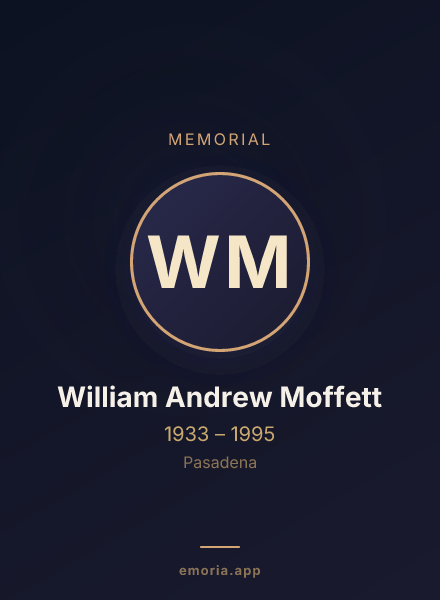 Memorial portrait of William Andrew Moffett