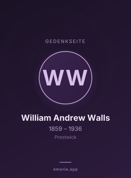 Gedenkportrait von William Andrew Walls