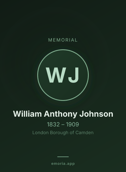Memorial portrait of William Anthony Johnson