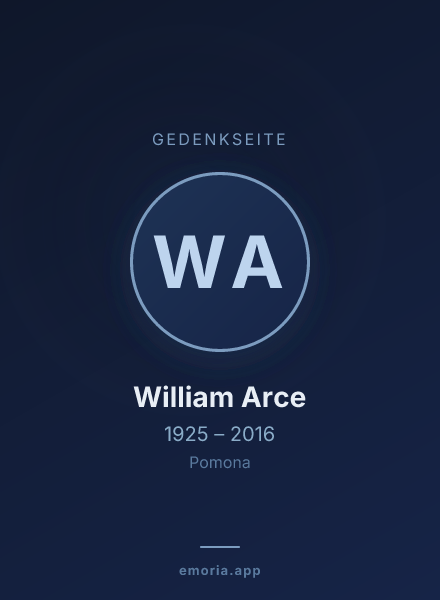Gedenkportrait von William Arce