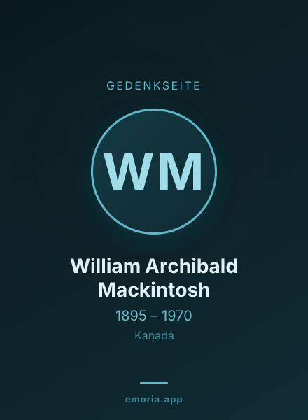 Gedenkportrait von William Archibald Mackintosh