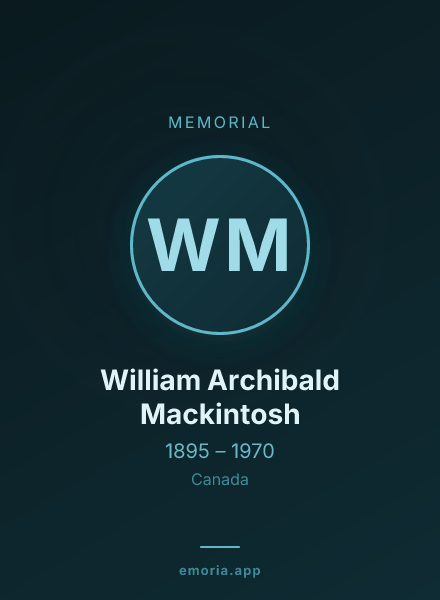 Memorial portrait of William Archibald Mackintosh