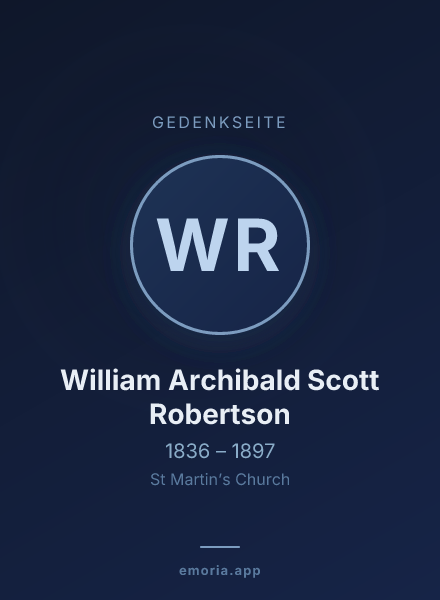 Gedenkportrait von William Archibald Scott Robertson