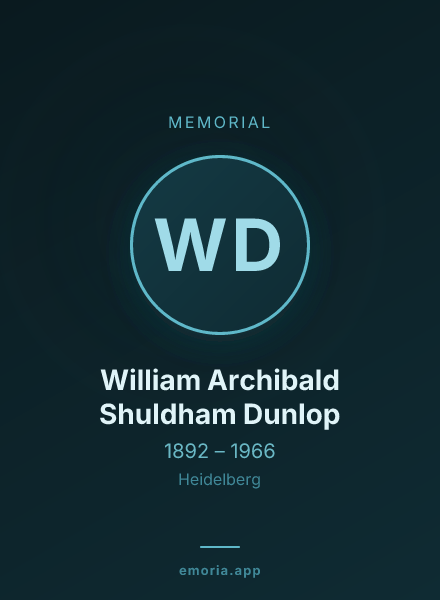 Memorial portrait of William Archibald Shuldham Dunlop