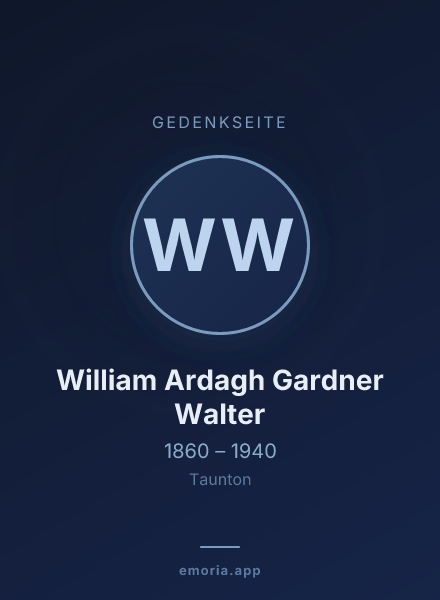 Gedenkportrait von William Ardagh Gardner Walter