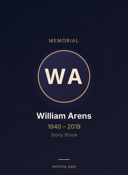 Memorial portrait of William Arens