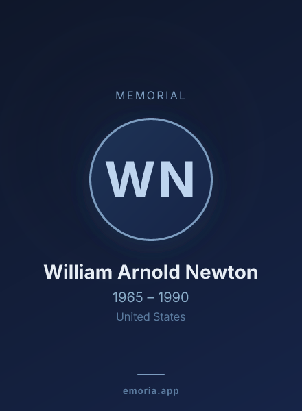 Memorial portrait of William Arnold Newton
