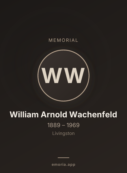 Memorial portrait of William Arnold Wachenfeld