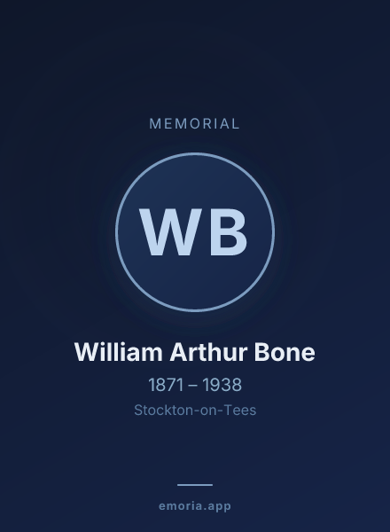 Memorial portrait of William Arthur Bone