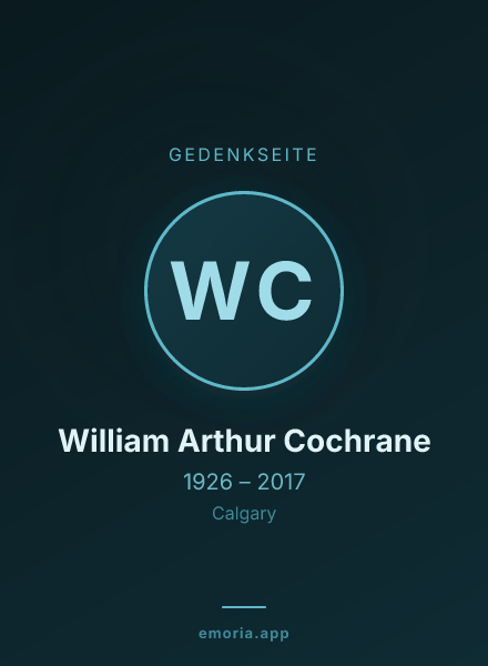 Gedenkportrait von William Arthur Cochrane