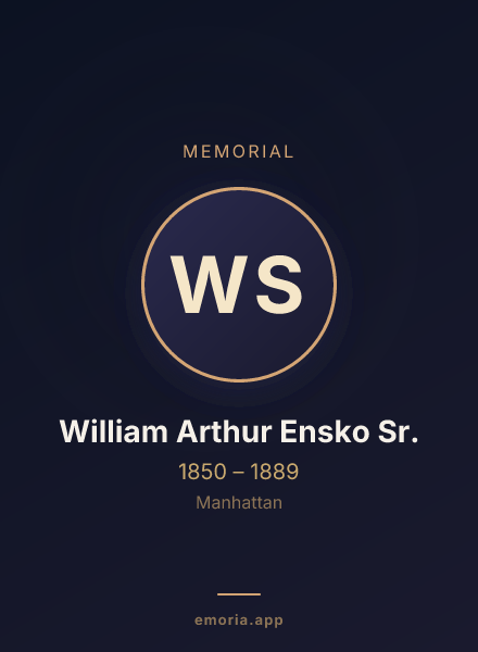 Memorial portrait of William Arthur Ensko Sr.