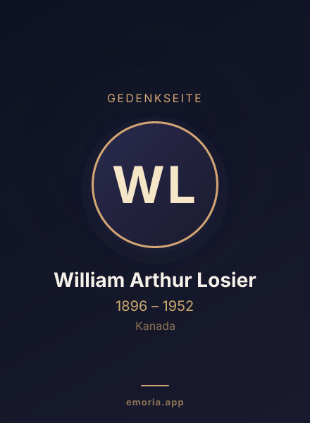 Gedenkportrait von William Arthur Losier