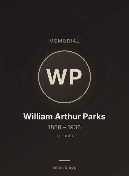 Memorial portrait of William Arthur Parks